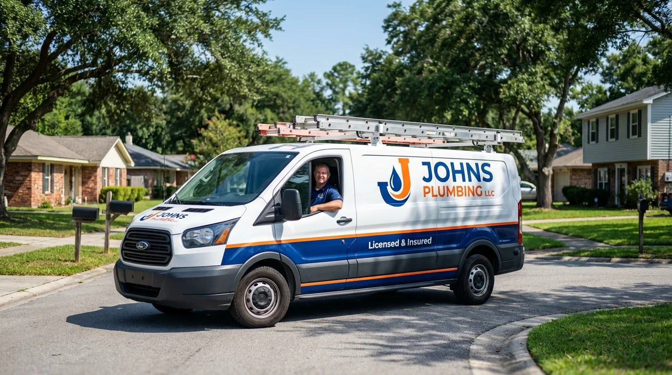Johns Plumbing LLC service van in Cottonwood, AL
