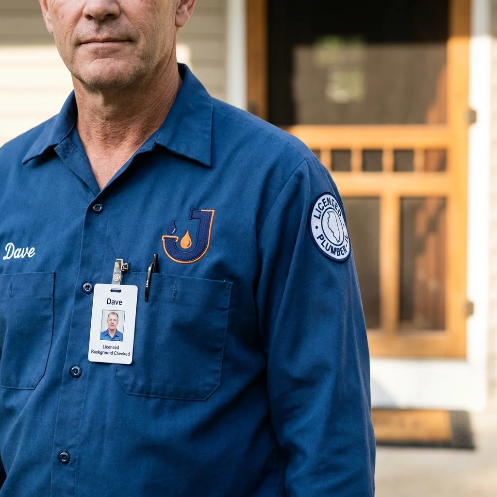 Licensed plumber showing ID badge in Cottonwood, AL