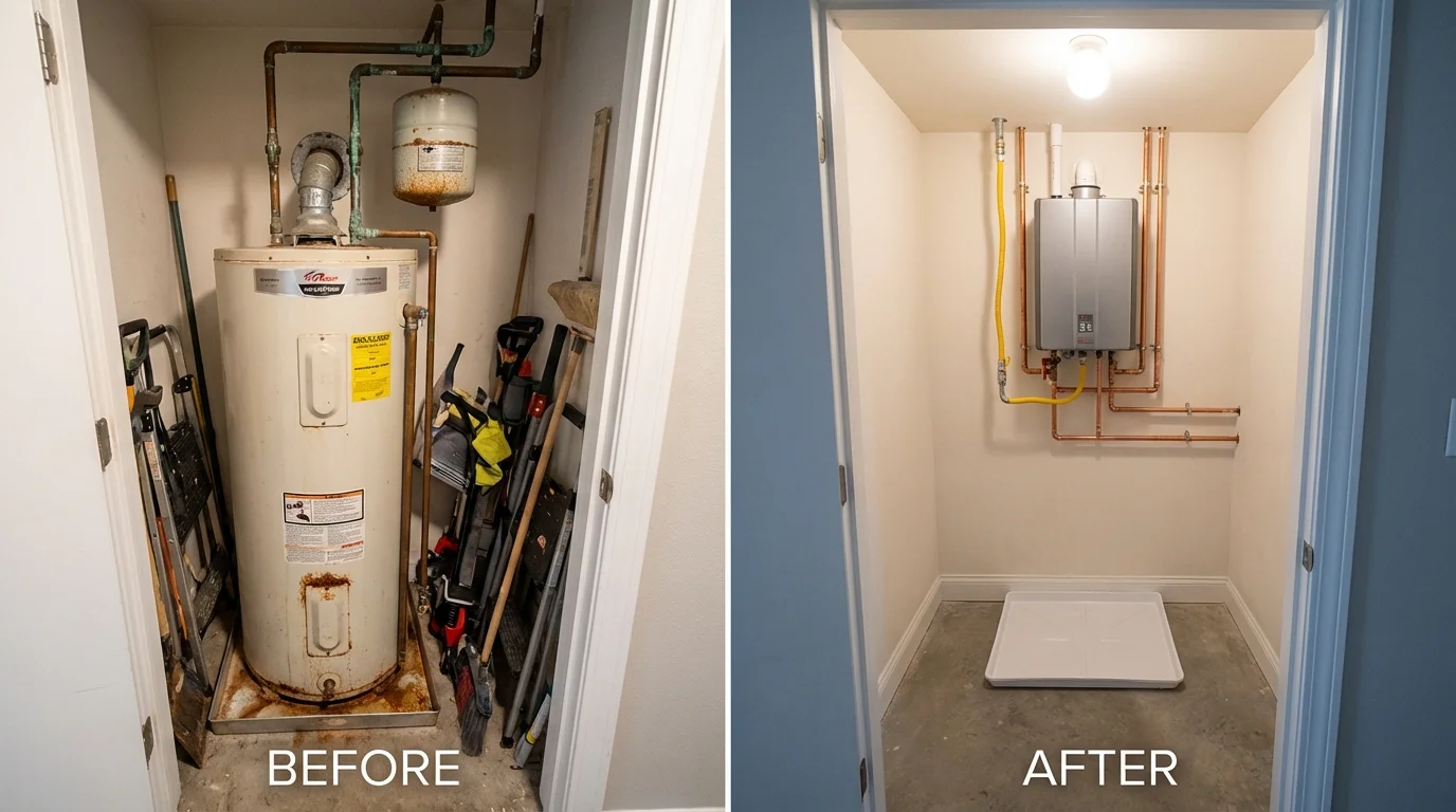 Tank water heater versus wall-mounted tankless unit comparison for Cottonwood, AL homeowners